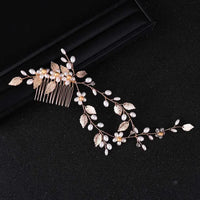 Silver/Gold/Pearl/Rhinestone Hair Accessories, Crystal Bridal Headdress/Hair Combs for Women & Girls-hair accessories-SWEET T 52