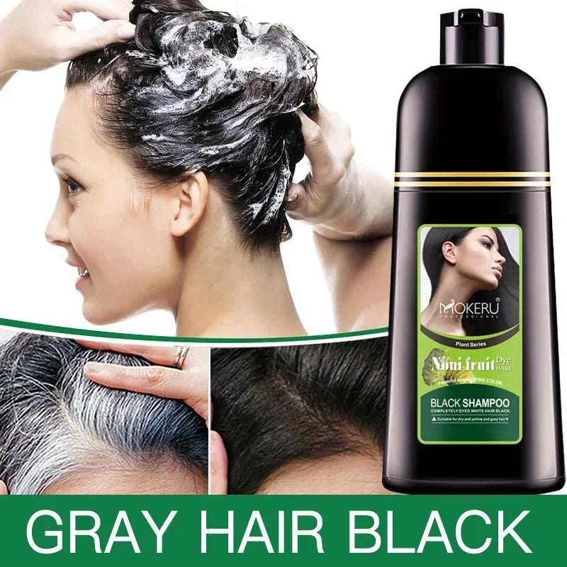 Organic Natural Fast color Hair Dye, Noni Plant Essence Hair Shampoo to Cover Gray/White Hair