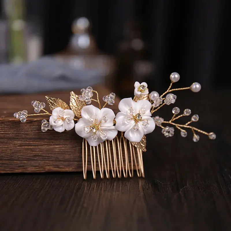 Silver/Gold/Pearl/Rhinestone Hair Accessories, Crystal Bridal Headdress/Hair Combs for Women & Girls-hair accessories-SWEET T 52