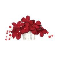 Fashion Bridal Wedding Bridesmaid Red/Pink/Champagne Romantic Flower Hair Clip Hairpin Comb Accessories
