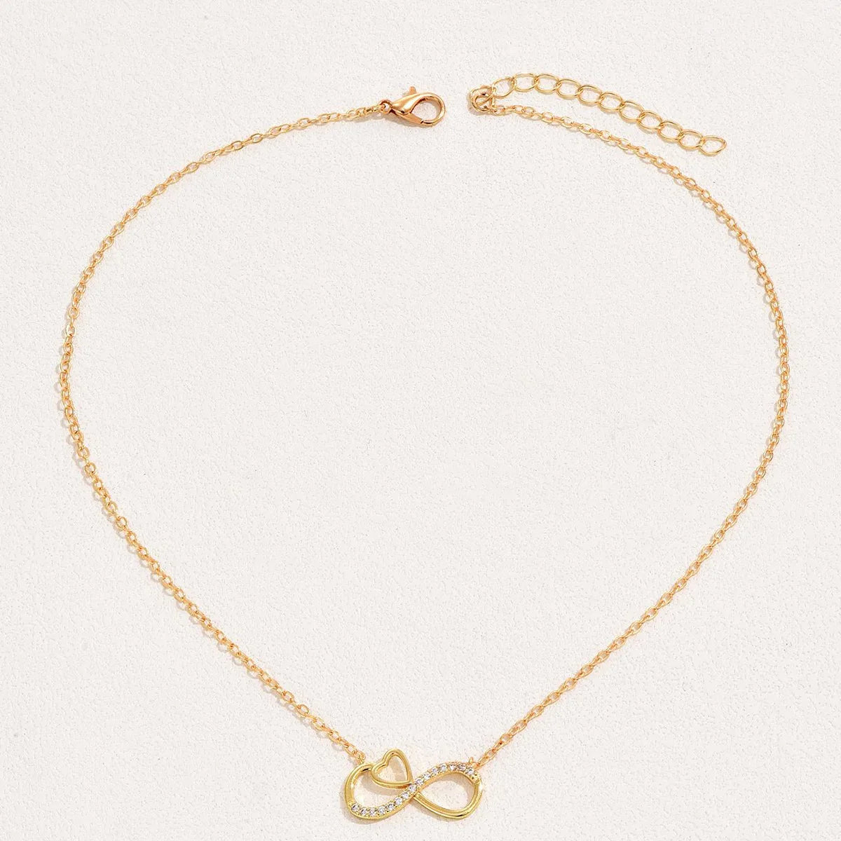 Minimalist Infinity Heart Necklace for Women - Zircon Pendant Chain