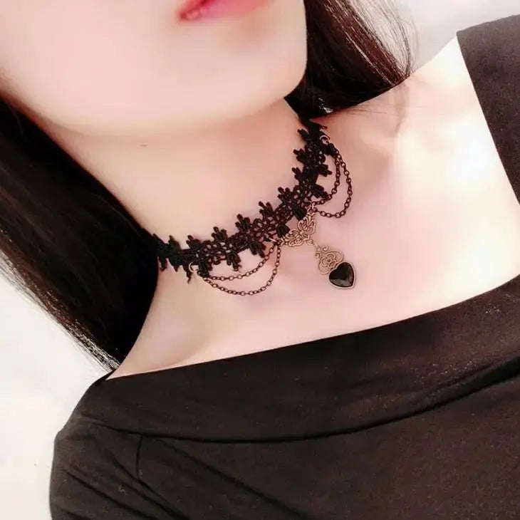 Velvet Fashion Choker Necklace for Women & Girls - Vintage Lace Necklace with Pendants-necklace-SWEET T 52