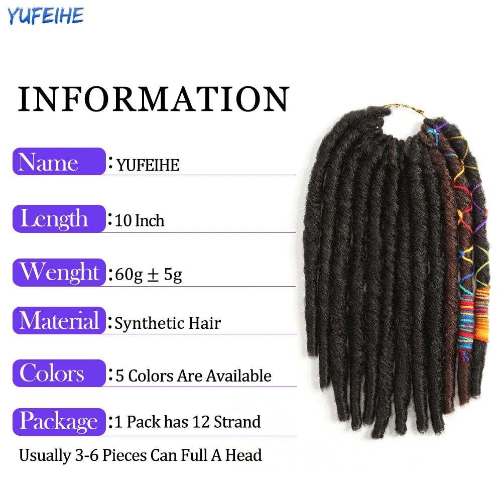Faux Locks Crochet Hair Natural Hair Extensions Synthetic Crochet Braiding Hair Dreadlocks with Colored Line Short Hair Bundles SWEET T 52