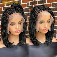Full Lace Wigs for Black Women Short Bob Braided Wigs Knotless Box Braids 360 Lace Front Wigs Cornrow Synthetic Wigs 12 Inch Sweet T 52