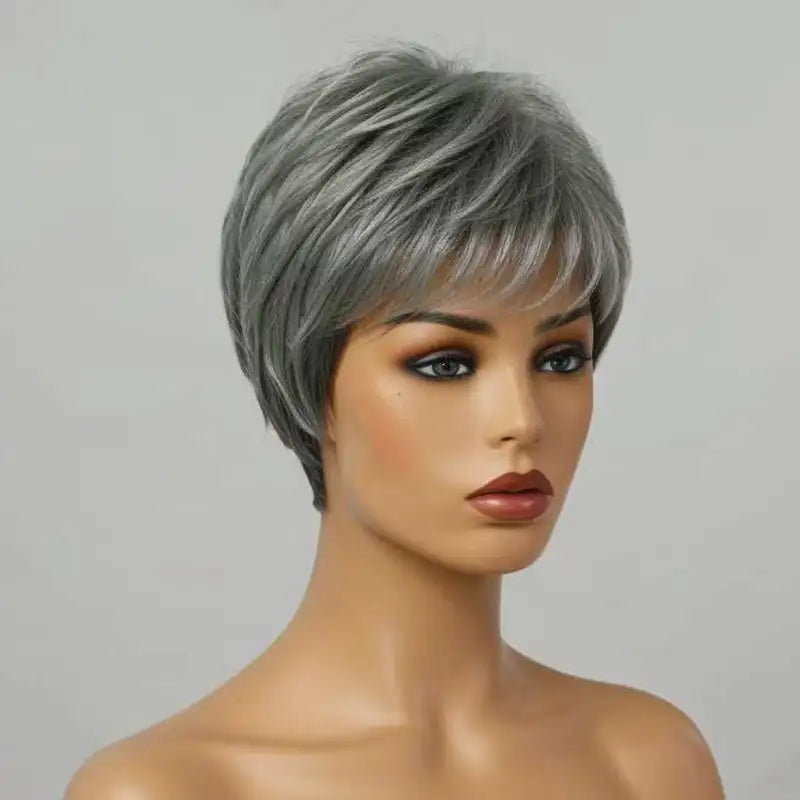 Trendy Limited Style | Salt And Pepper, Pixie Cut, 100% Human Hair Wig Sweet T 52