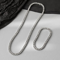Hip Hop 5MM Tennis Chain Iced Out Bracelet/Necklace for Men - Silver/Gold