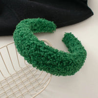 Plush Wide, Thick, Faux Fur Wool Hairbands.  4 cm Wide Solid Color Headbands for Women, Plain Fluffy Winter Hair Accessories