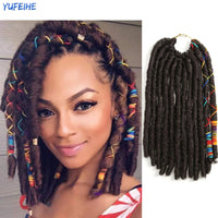 Faux Locks Crochet Hair Natural Hair Extensions Synthetic Crochet Braiding Hair Dreadlocks with Colored Line Short Hair Bundles SWEET T 52