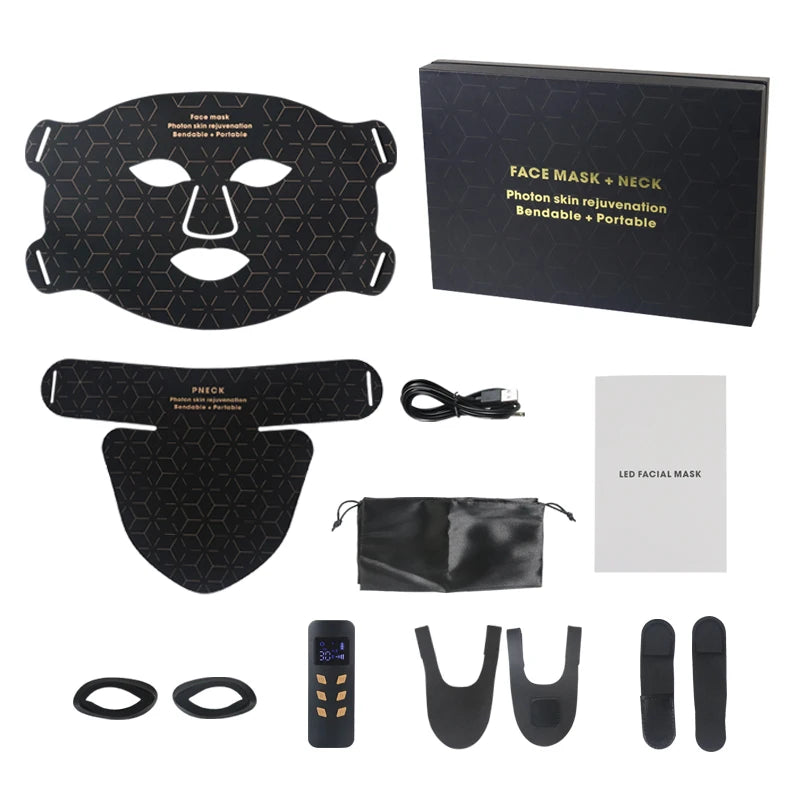 LED Photon Beauty Infrared Mask Instrument, USB Electronic Mask for Rejuvenation, Lighten Fine Lines, Brighten Skin Tone & Repair Skin