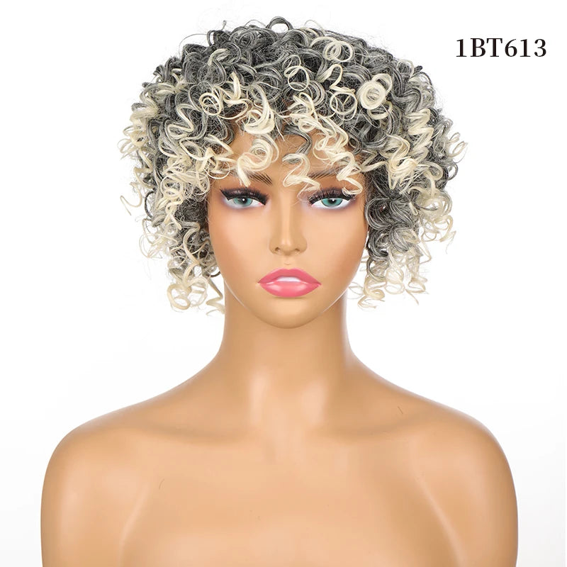 Short Synthetic Wigs for Women - Curly Topper for Women. 3 Clips, Short Toupee Hairpieces to Cover Thin Hair