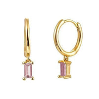 Gold Color Cute Water Drop Earrings For Women & Girls - Zircon Piercing Huggies/Hoop Dangle Earrings-earrings-SWEET T 52