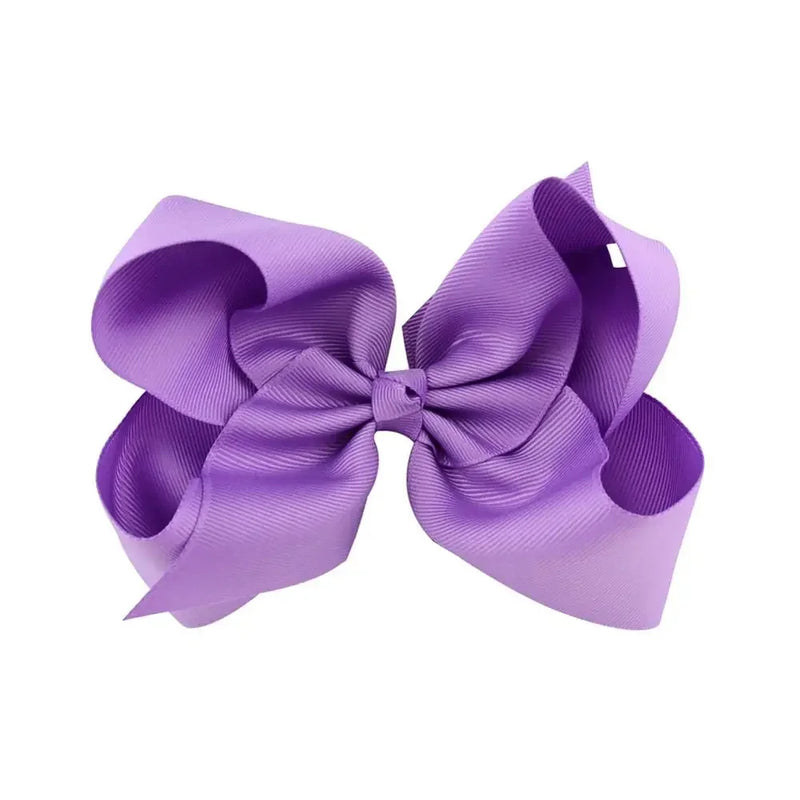 6 Inch Big Grosgrain Ribbon, Solid Color, Hair Bows with Clips. Boutique Headwear Accessories  for Kids