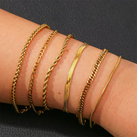 Stainless Steel NK Snake Chain Necklace/Twist Bracelet for Women. Jewelry Set, Gold in Color - DIY Accessories