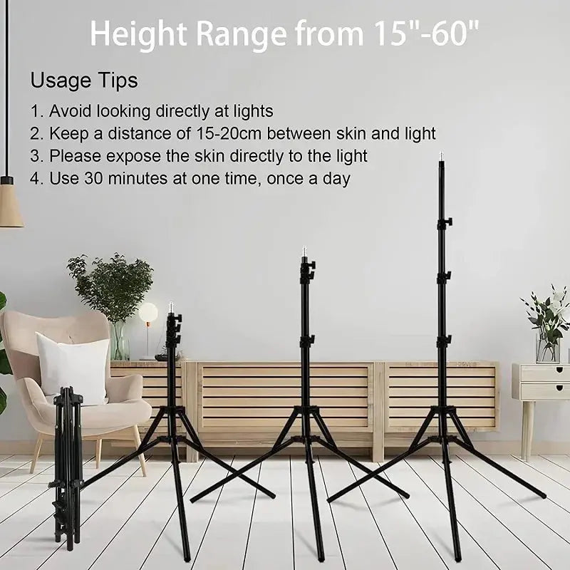 4/5 Head Red Light Therapy with Stand to Promote Metabolism, Weight Loss, Wrinkles, Anti-Aging - SWEET T 52