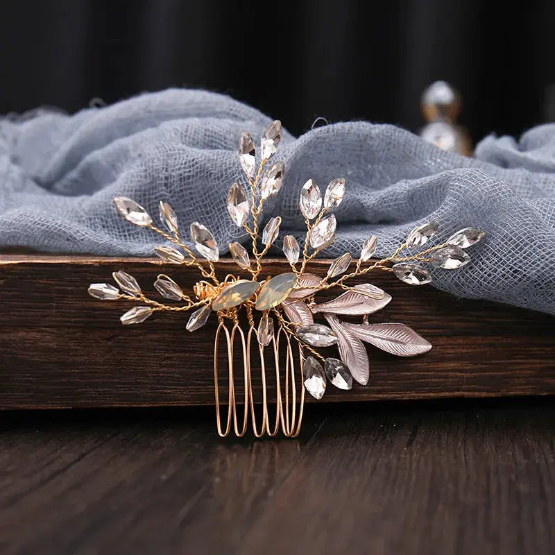 Silver/Gold/Pearl/Rhinestone Hair Accessories, Crystal Bridal Headdress/Hair Combs for Women & Girls-hair accessories-SWEET T 52