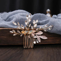 Silver/Gold/Pearl/Rhinestone Hair Accessories, Crystal Bridal Headdress/Hair Combs for Women & Girls-hair accessories-SWEET T 52