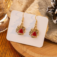Vintage Metal Christmas Tree Dangle Earrings for Women - Fashion Socks, Santa Claus, Snowflake Drop Earrings