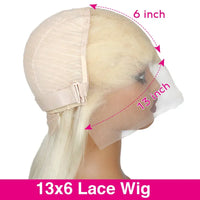 613 Short Blonde Human Hair Lace Front Wigs for Women, 13x6 HD Transparent, 200% Density