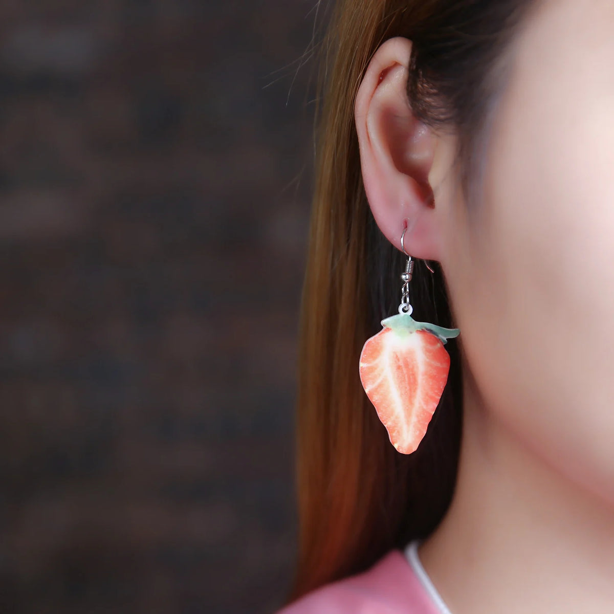 New Fashion Strawberry Cake Earrings for Women. Resin Handmade Cute Watermelon/Lemon Drop Earrings.
