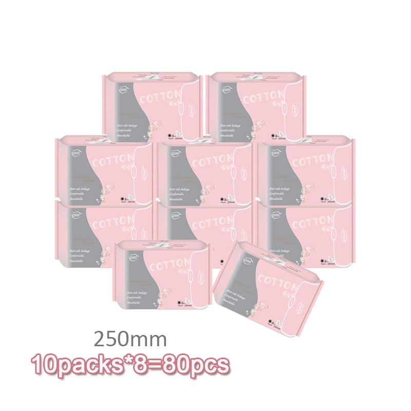 10 Pack Sanitary Napkins for Women & Girls - Menstrual Pads, Feminine Organic Panty Liners for Daily Use