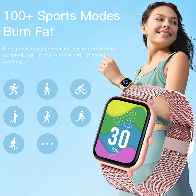 New Smart Watch for Men/Women - Heart Rate, Blood Pressure, Fitness Tracker, Bluetooth Call, Smart Watch