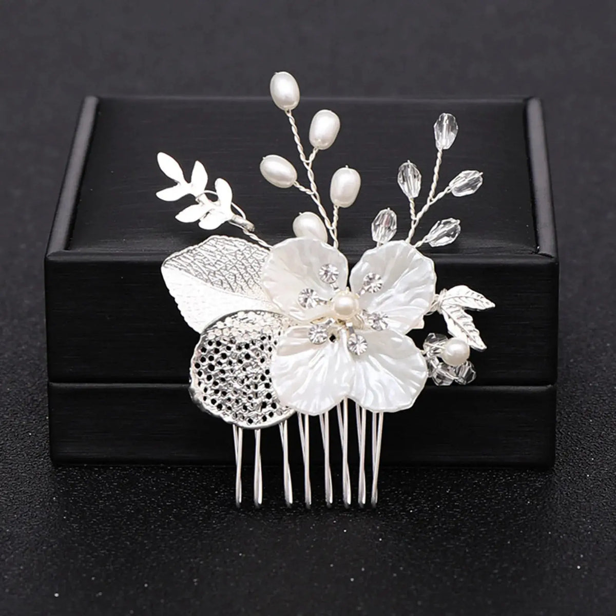 Silver/Gold/Pearl/Rhinestone Hair Accessories, Crystal Bridal Headdress/Hair Combs for Women & Girls-hair accessories-SWEET T 52