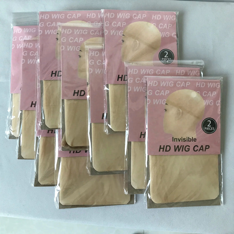 1/5/10 Pack Invisible HD Wig Caps for Lace Front Wigs, Transparent Stocking Wig Caps for Women & Girls