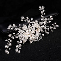 Luxury Crystal Pearl Flower Hair Comb/Headband/Tiara For Women & Girls - Bridal Wedding Hair Accessories/Hair Jewelry-hair accessories-SWEET T 52