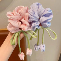 Tulip Ribbon Scrunchies, 3 Pack