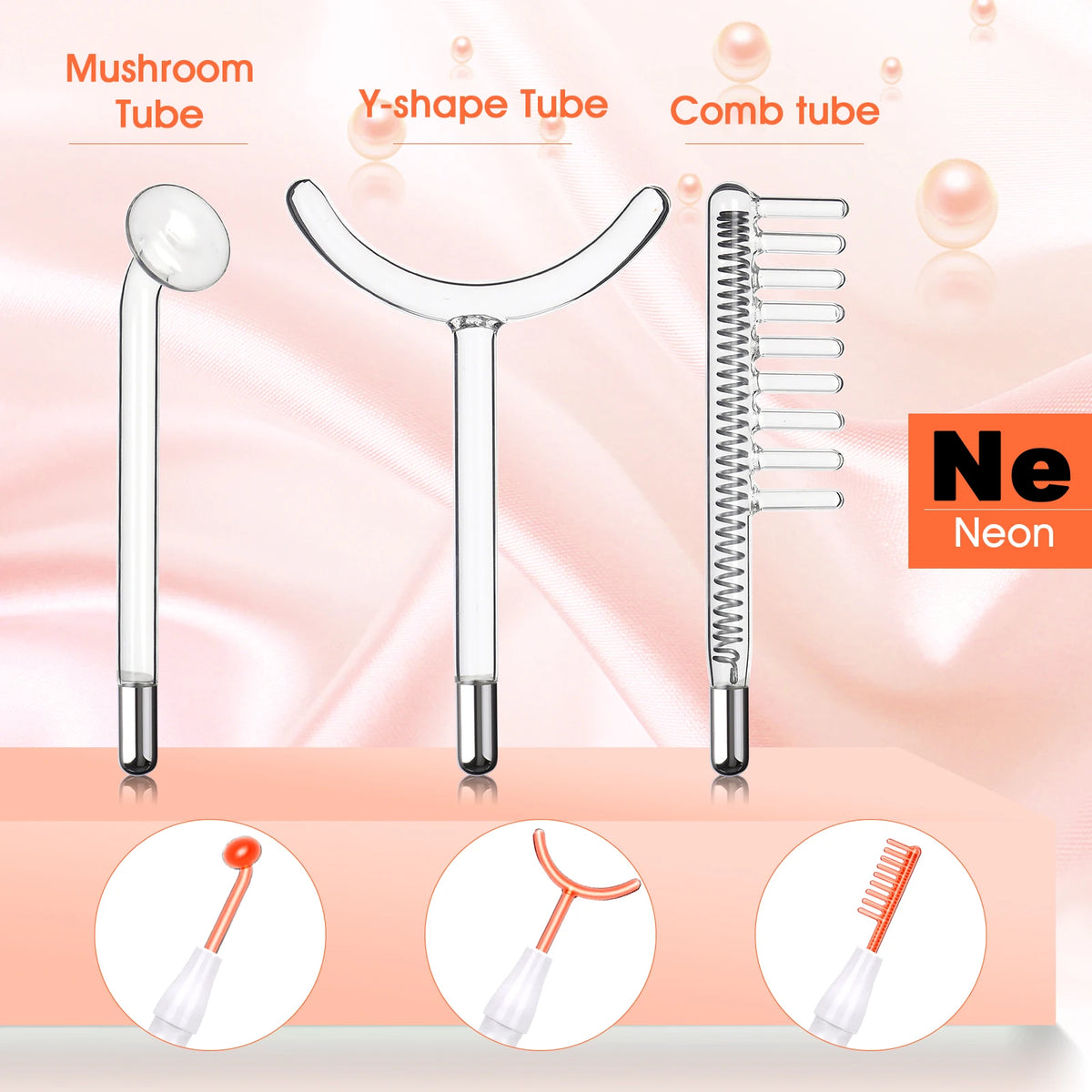 7 in 1 High Frequency Facial Machine Electrotherapy Glass Tube Electrode Wand Beauty Therapy Puffy Acne Spot Wrinkles Remover