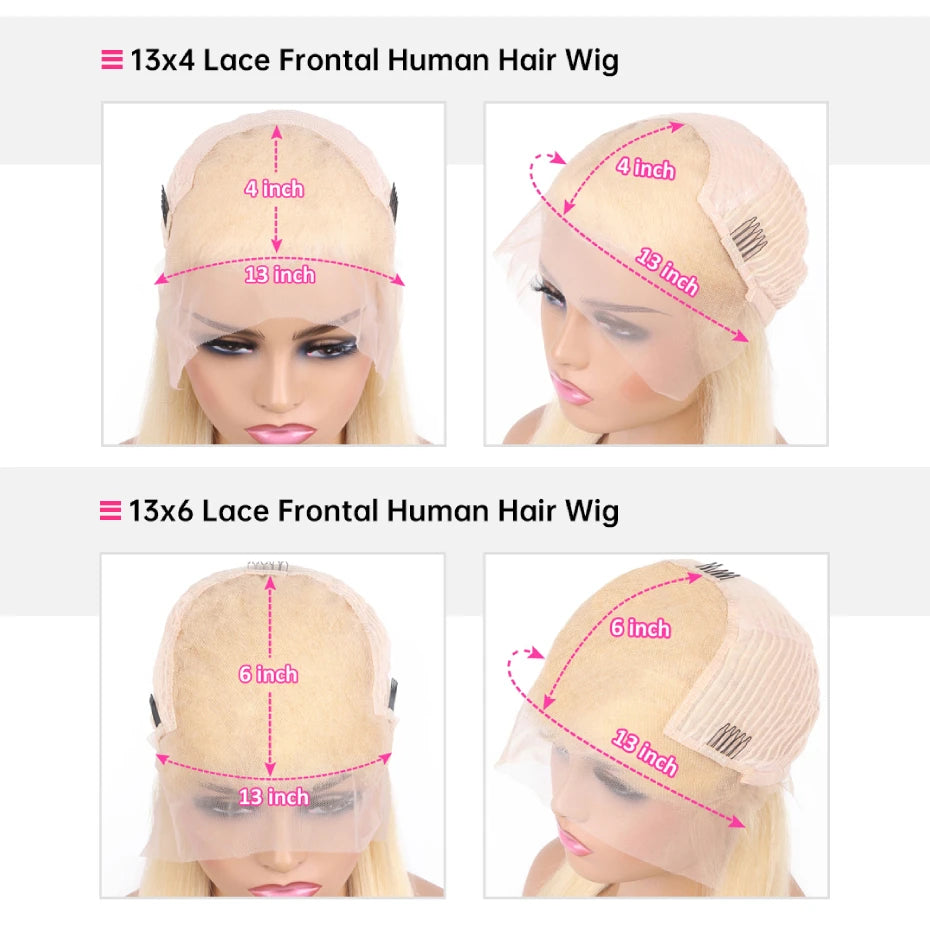 613 Blonde Bob Wig for Women — 13x4 & 13x6 Lace Front, Blunt Cut, Ships from USA