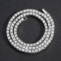 Hip Hop 5MM Tennis Chain Iced Out Bracelet/Necklace for Men - Silver/Gold