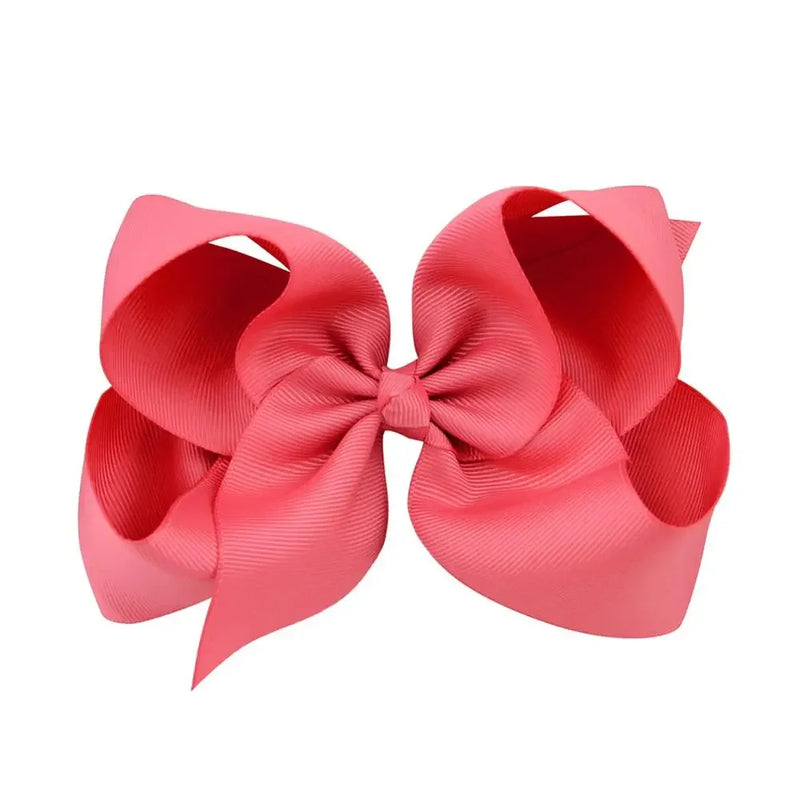 6 Inch Big Grosgrain Ribbon, Solid Color, Hair Bows with Clips. Boutique Headwear Accessories  for Kids