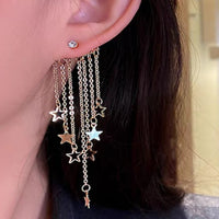 2PC Women's Fashion Trend Design, Long tassel Star Pendant Earrings - Banquet/Party/Festival/Gift