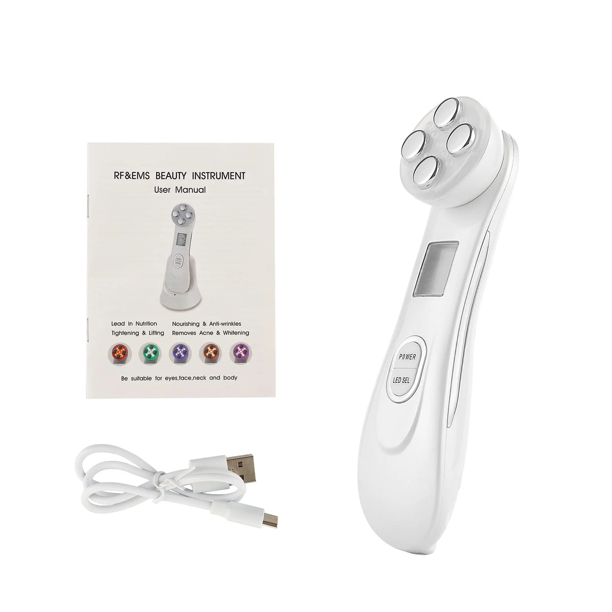 5-IN-1 RF Radio Frequency EMS Electroporation LED Photon Beauty Device. Skin Lifting, Tightening, Anti-Wrinkle Skin Care, Face Massager