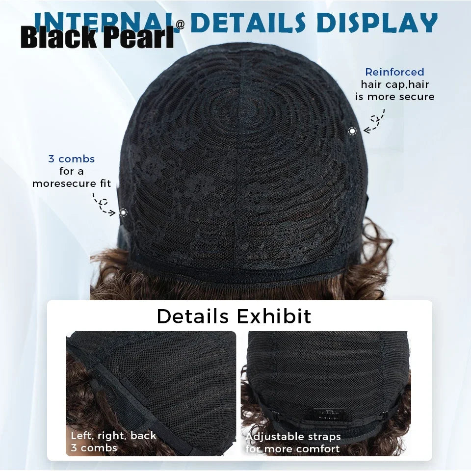 Afro Puff Pixie Bob Wig — Brazilian Remy Human Hair, Pre-Plucked Bangs, Ships from USA