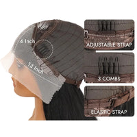 250% 40 Inch Straight Lace Front Wigs - Human Hair 13x6 HD Lace Frontal Wig, 13X4 Bone Straight, Pre-Plucked for Women