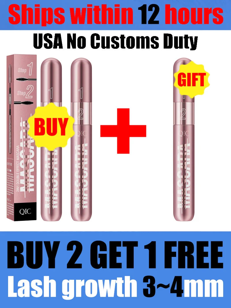 QIC new rose gold double-effect mascara, dense and slender two-in-one waterproof and non-smudging curled mascara. Sweet T 52