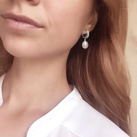 Genuine Natural Pearl Necklace And Earring Set for Women - Trendy 925 Silver Pearl Jewelry Set for Annniversary or Gift in 5 Colors