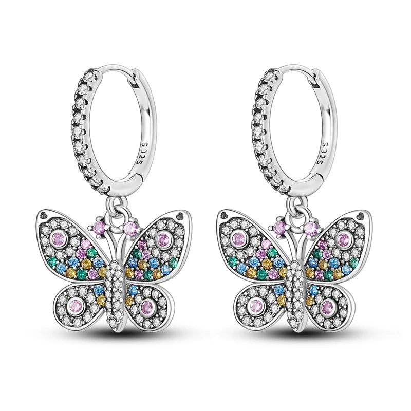 Sterling Silver Charm Earrings, 20 Styles