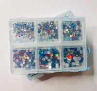 12Gird Box Multi Size AB/Colorful Non-Hotfix Rhinestones Flatback Crystal Diamond Gems 3D Glitter Nail Art Luxurious Decorations SWEET T 52