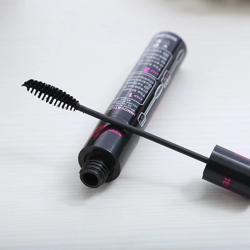 2 in 1 Double Purpose Mascara for Women & Girls, Waterproof and Sweatproof, Curling Brushes Makeup, Black