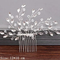 Wedding Hair Combs Bridal Hair Accessories For Women Hair Jewelry Silver Color Pearl Rhinestone Head Jewelry Women Accessories-hair accessories-SWEET T 52