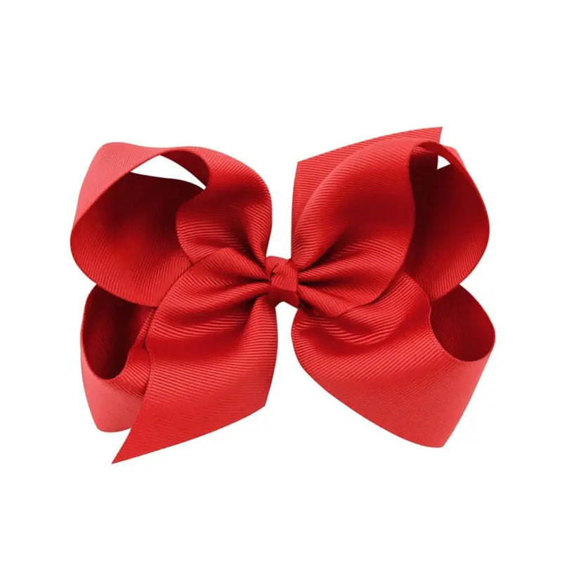 6 Inch Big Grosgrain Ribbon, Solid Color, Hair Bows with Clips. Boutique Headwear Accessories  for Kids