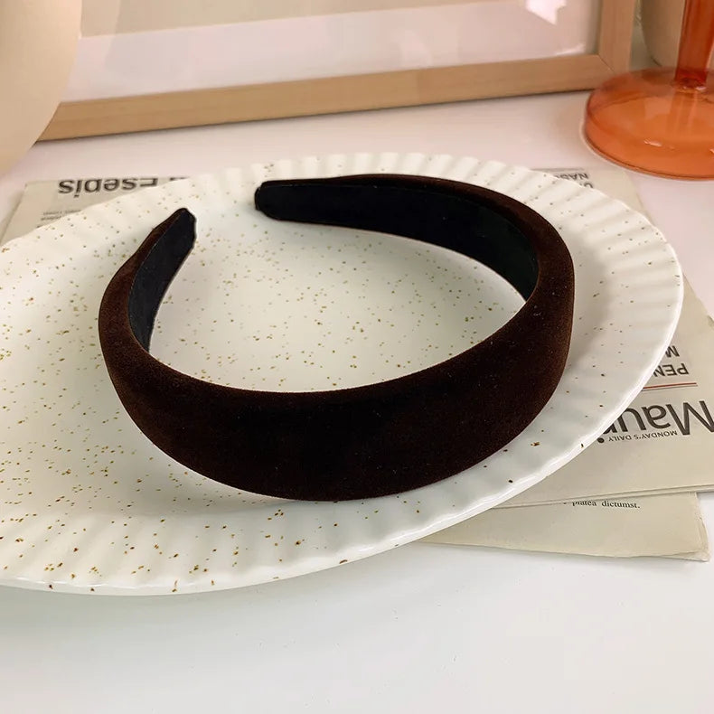 Wide Thick Velvet Headbands for Women. Retro Simple Wide Sponge Hair Bands For Women, Elegant Versatile Hair Accessories