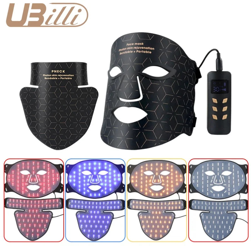 LED Photon Beauty Infrared Mask Instrument, USB Electronic Mask for Rejuvenation, Lighten Fine Lines, Brighten Skin Tone & Repair Skin