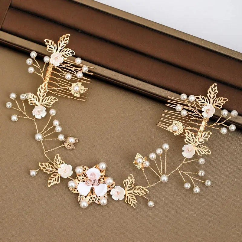 Silver/Gold/Pearl/Rhinestone Hair Accessories, Crystal Bridal Headdress/Hair Combs for Women & Girls-hair accessories-SWEET T 52