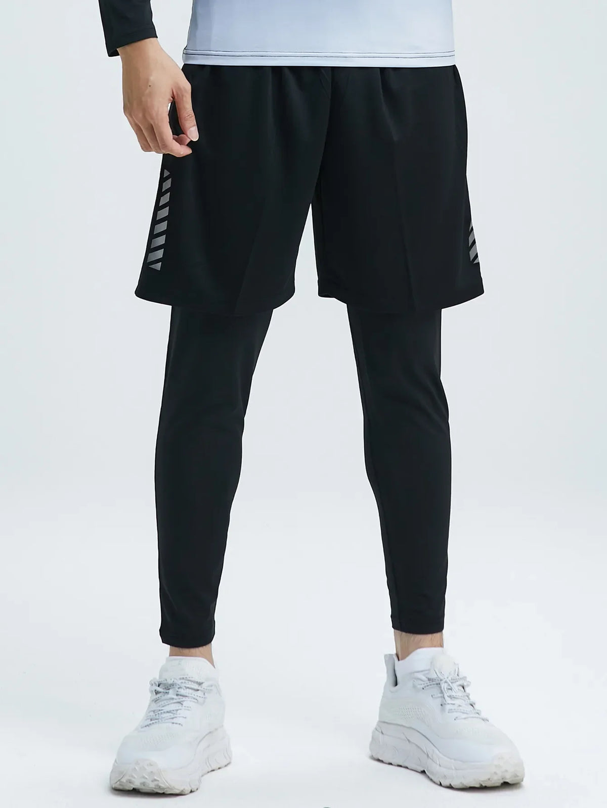 New 2-piece tight pants men's cycling base fitness shorts quick drying high elasticity sports set running training compression Sweet T 52