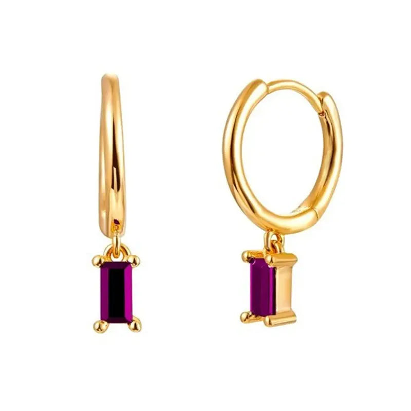 Gold Color Cute Water Drop Earrings For Women & Girls - Zircon Piercing Huggies/Hoop Dangle Earrings-earrings-SWEET T 52