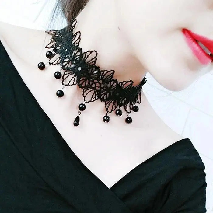 Velvet Fashion Choker Necklace for Women & Girls - Vintage Lace Necklace with Pendants-necklace-SWEET T 52